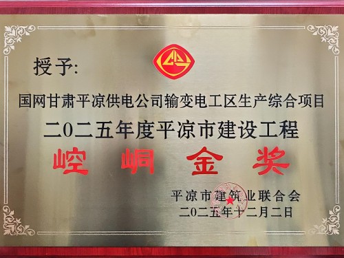 建設公司項目獲平涼市建設工程“崆峒金獎”